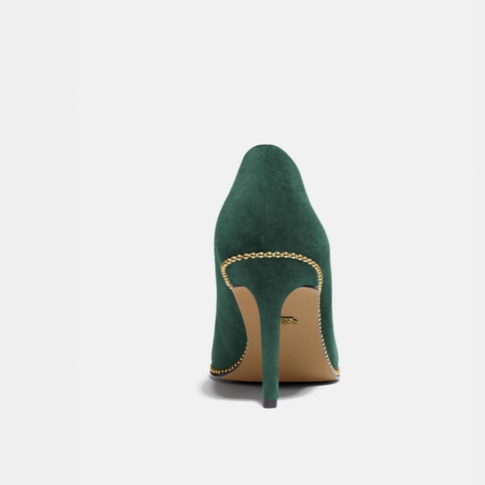 Coach Suede Waverly Pump in Jade - Picture 3 of 11